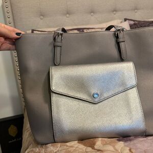 Gray & Silver Michael Kors Large Purse